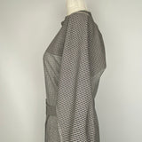 Fendi New Grey Check Stretch Wool Apron Dress XS