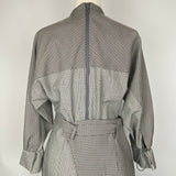 Fendi New Grey Check Stretch Wool Apron Dress XS