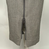 Fendi New Grey Check Stretch Wool Apron Dress XS