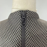 Fendi New Grey Check Stretch Wool Apron Dress XS