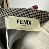 Fendi New Grey Check Stretch Wool Apron Dress XS