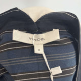 Vince Navy & Black Pinstripe Belted Shirtdress M