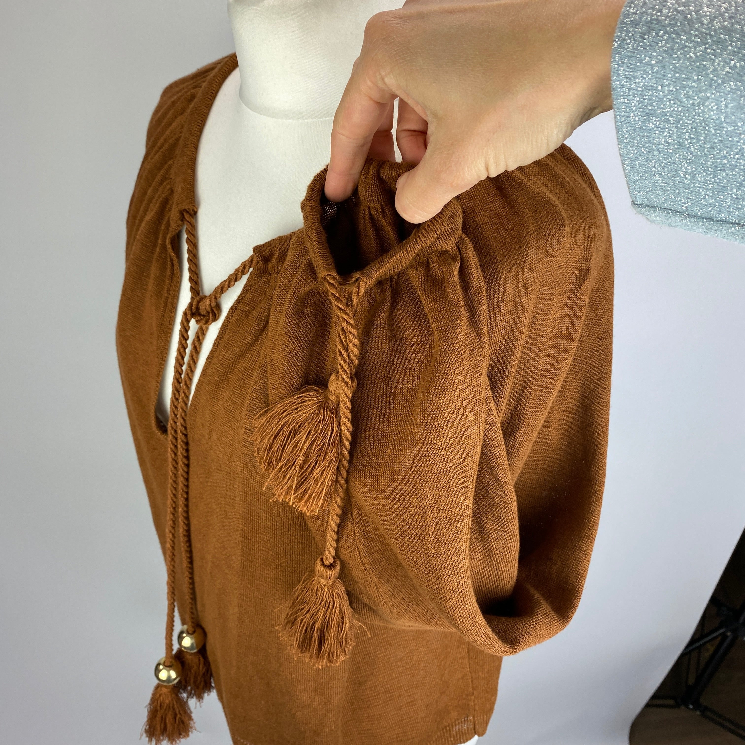 Max Mara New Cinnamon Linen Knit Oversize Sweater S/M/L/XL