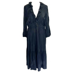 Ba&Sh Black Silky Maxi Dress L