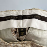 Louis Vuitton Cream Trellis Brocade Crop Pants XXS