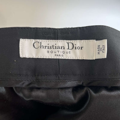 Christian Dior Black Wool Mix Wide Leg Pants M