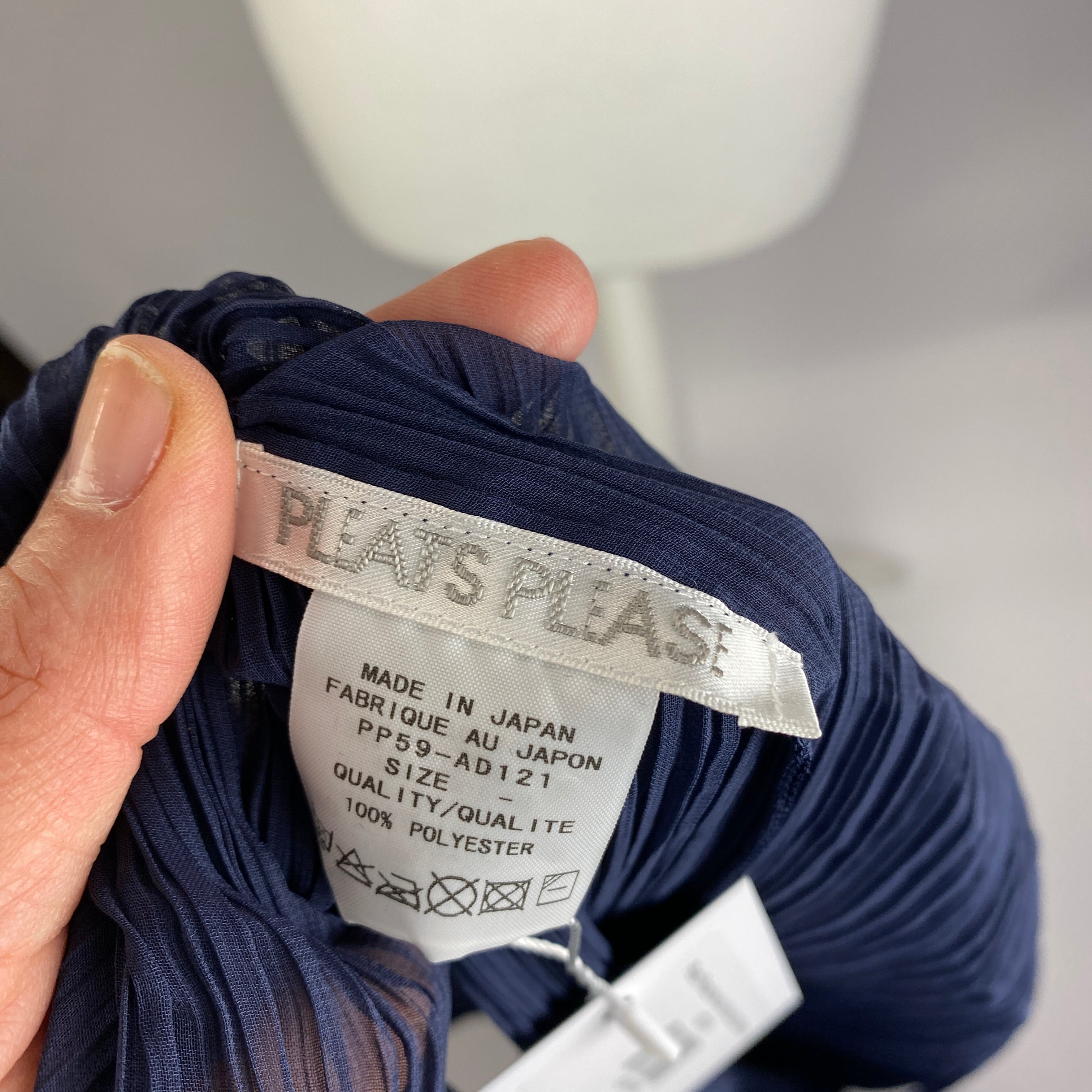 Pleats Please New Navy Plisse Chiffon Poncho