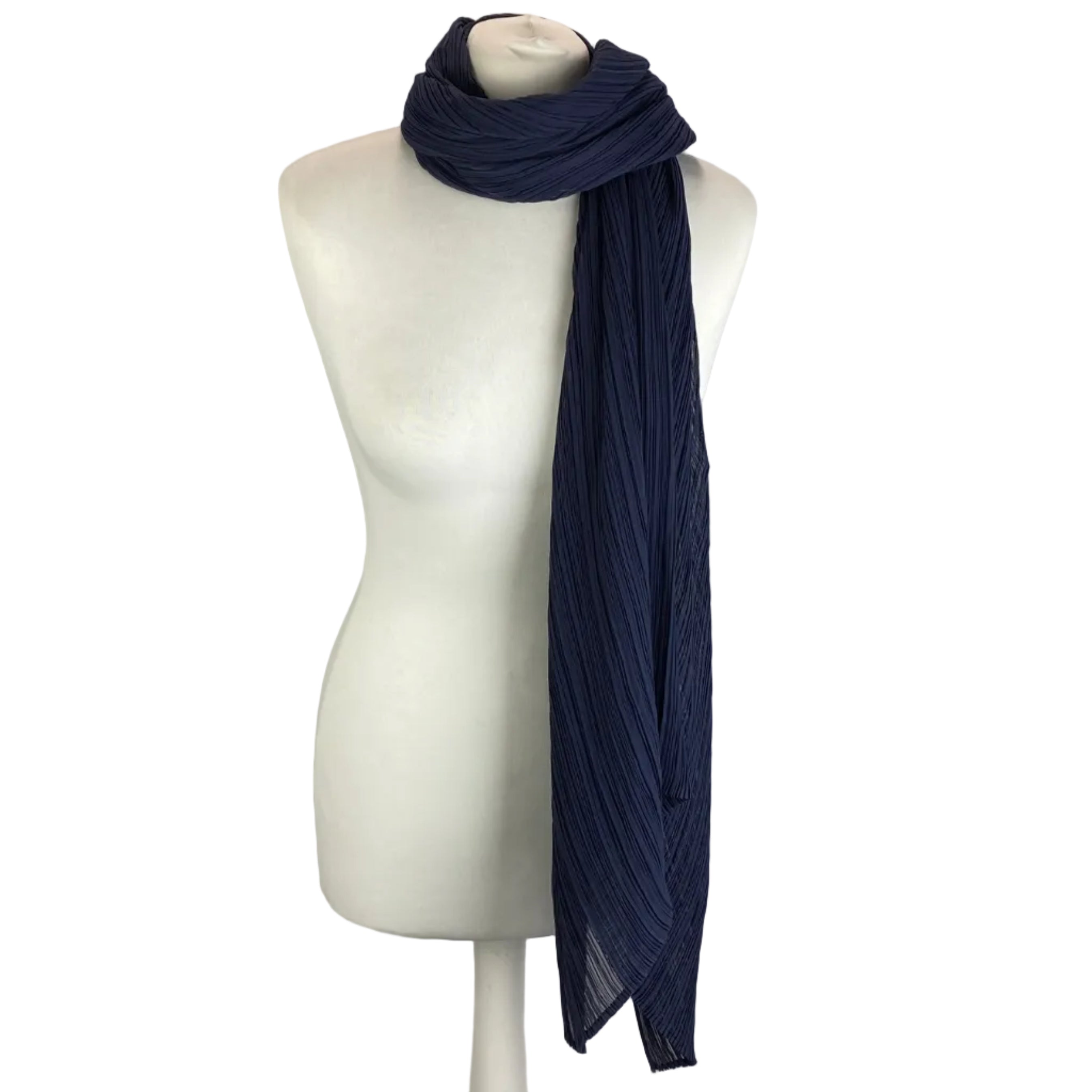 Pleats Please New Navy Plisse Chiffon Poncho
