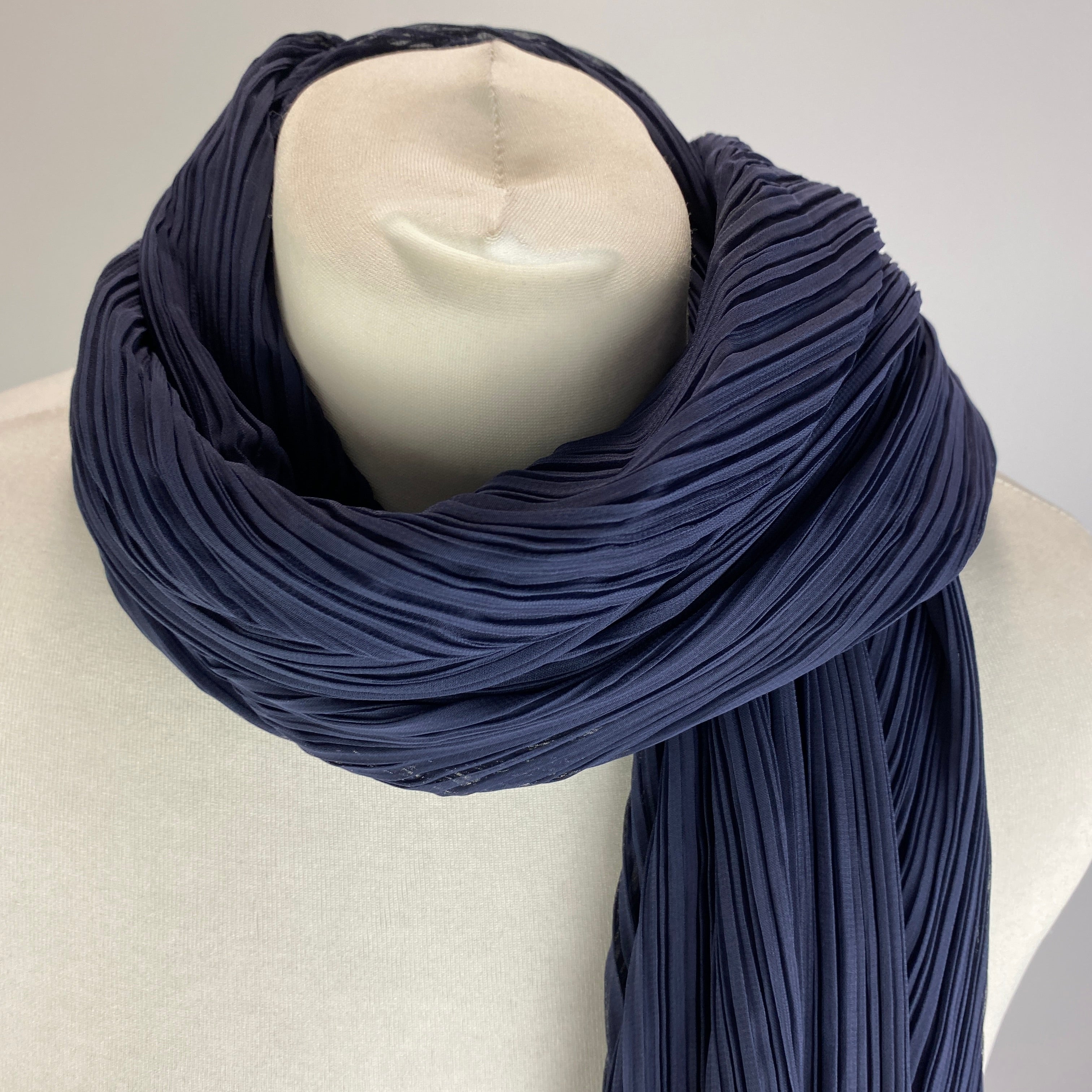 Pleats Please New Navy Plisse Chiffon Poncho