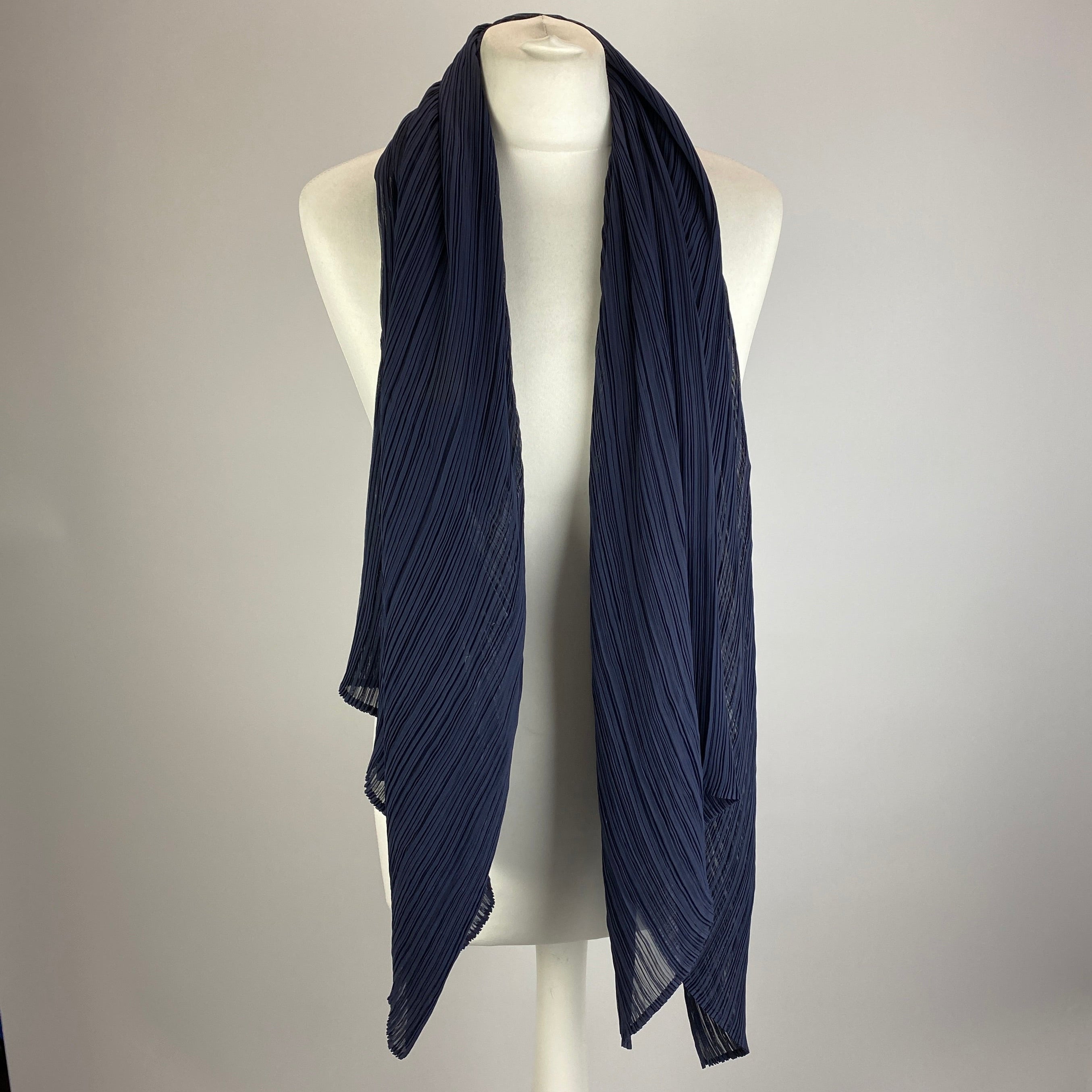 Pleats Please New Navy Plisse Chiffon Poncho
