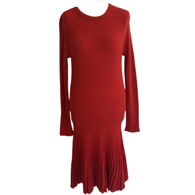 Louis Vuitton Scarlet Wool Mix Knit Midi Dress S