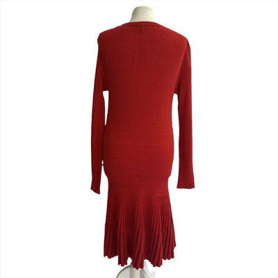 Louis Vuitton Scarlet Wool Mix Knit Midi Dress S