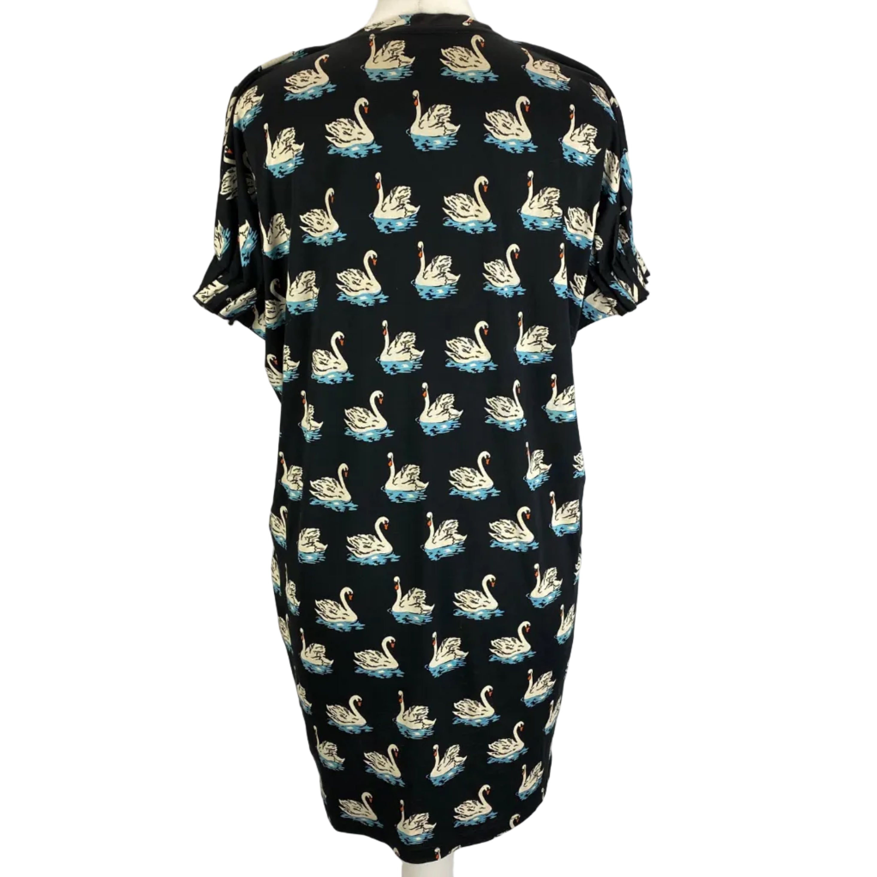 Stella McCartney Iconic 2016 Black Swan Print Jersey Top S/M