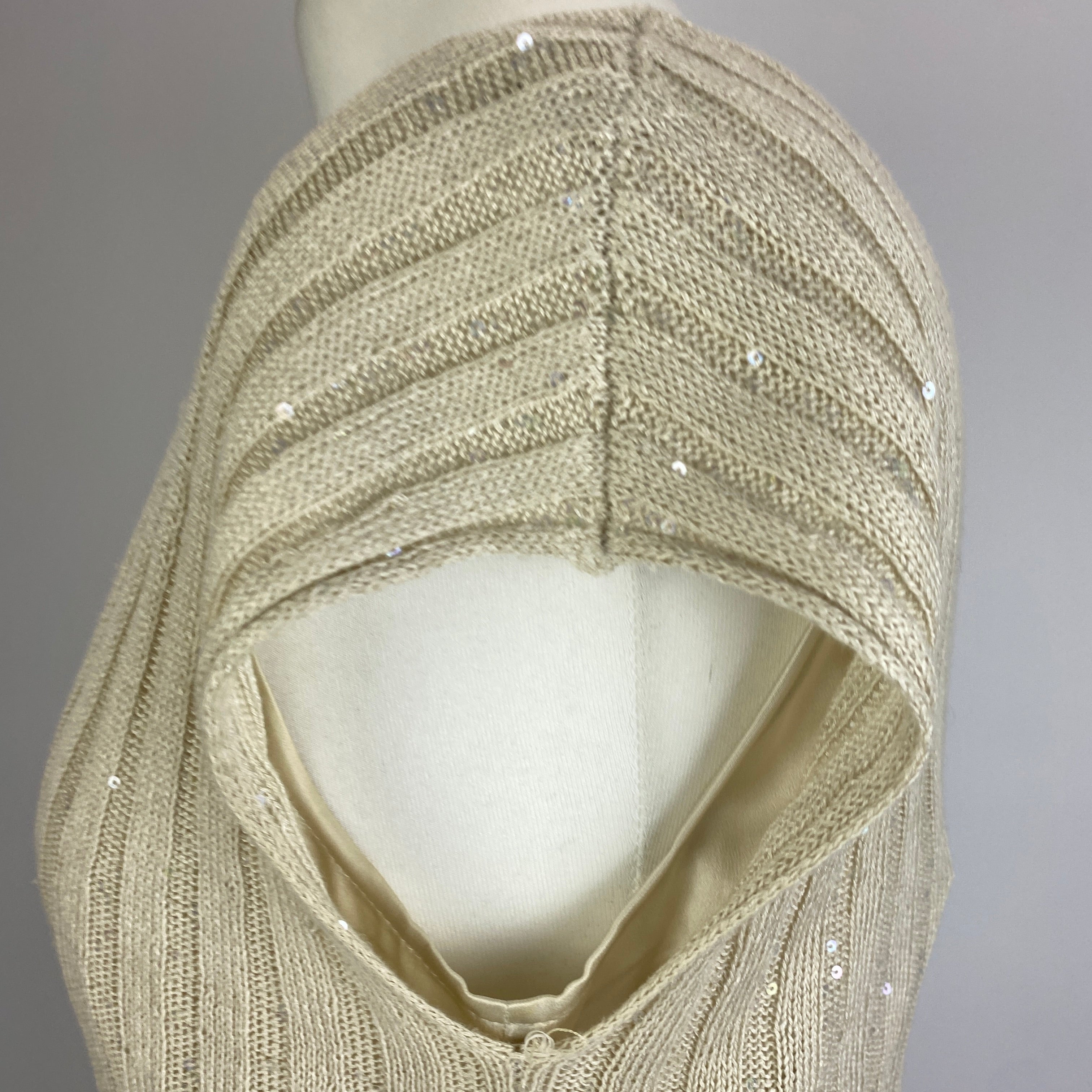 Brunello Cucinelli Cream Silk & Linen Two-Layer Top L