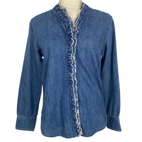 Isabel Marant Etoile Frilled Denim Shirt S