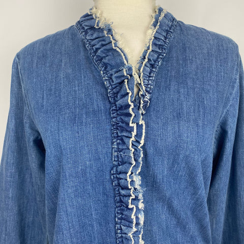 Isabel Marant Etoile Frilled Denim Shirt S