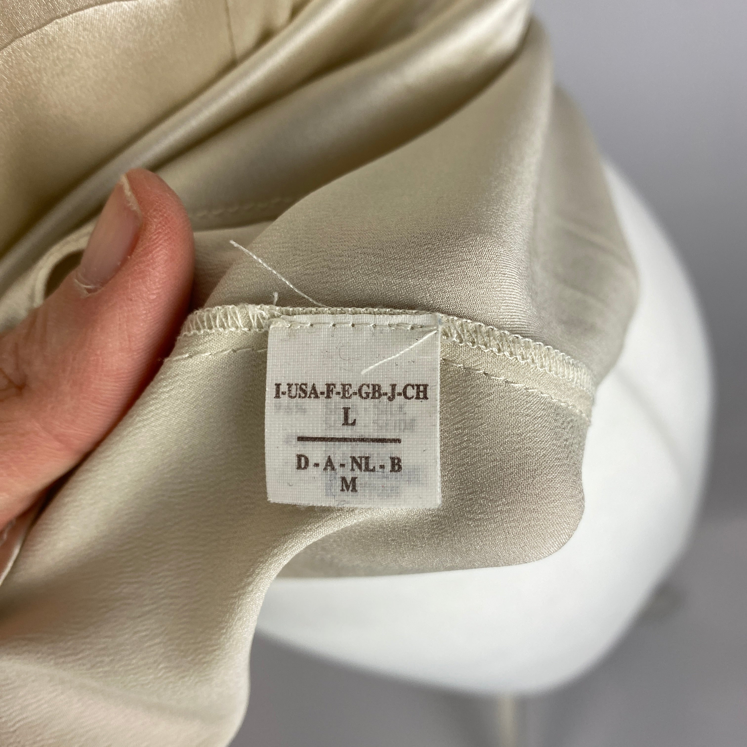 Brunello Cucinelli Cream Silk & Linen Two-Layer Top L