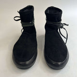 Isabel Marant Black Suede Lace Back Ankle Boots 39