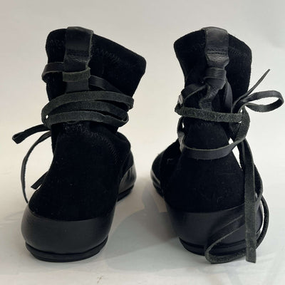 Isabel Marant Black Suede Lace Back Ankle Boots 39