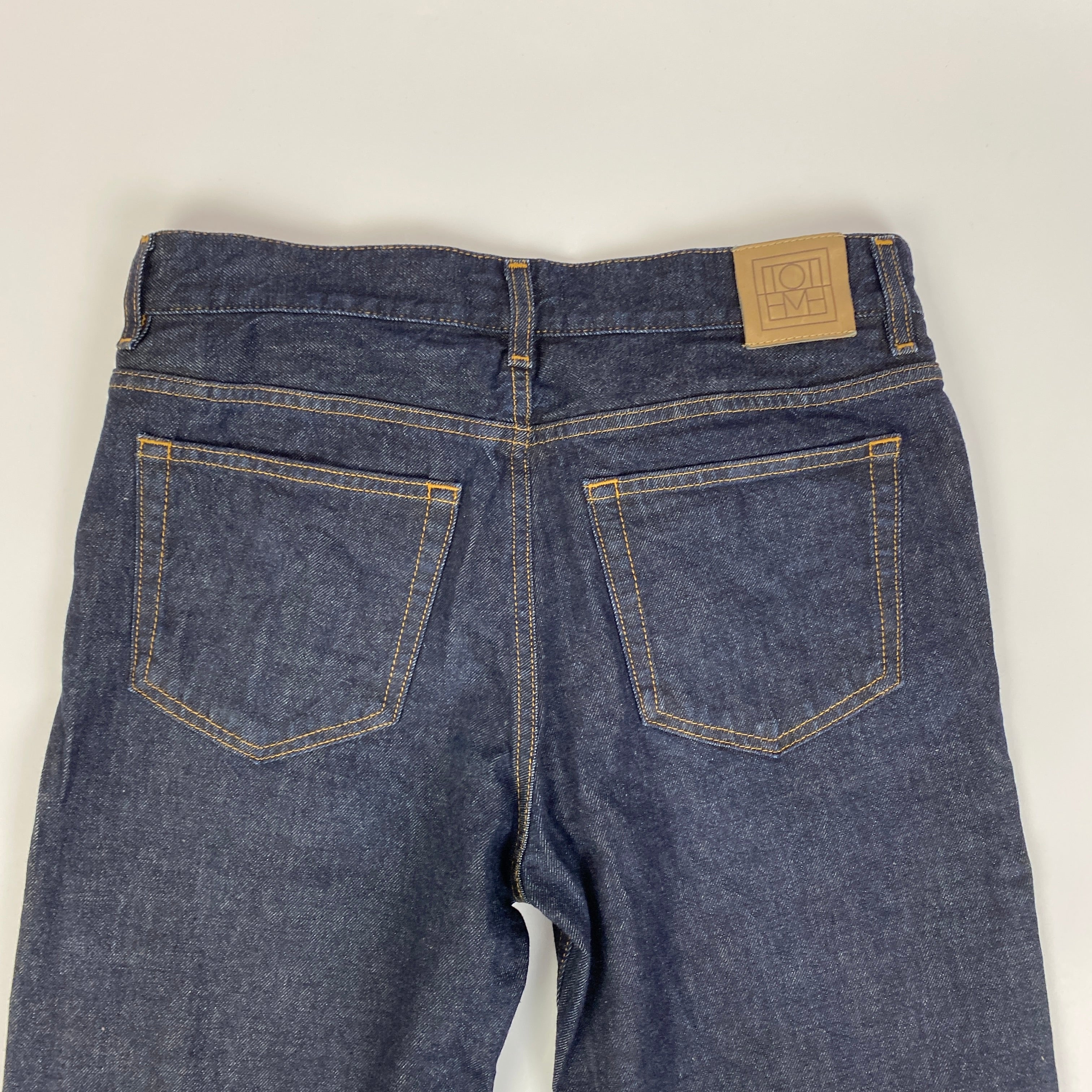 Toteme  £330 Dark Wash Denim Low Straight Jeans 27