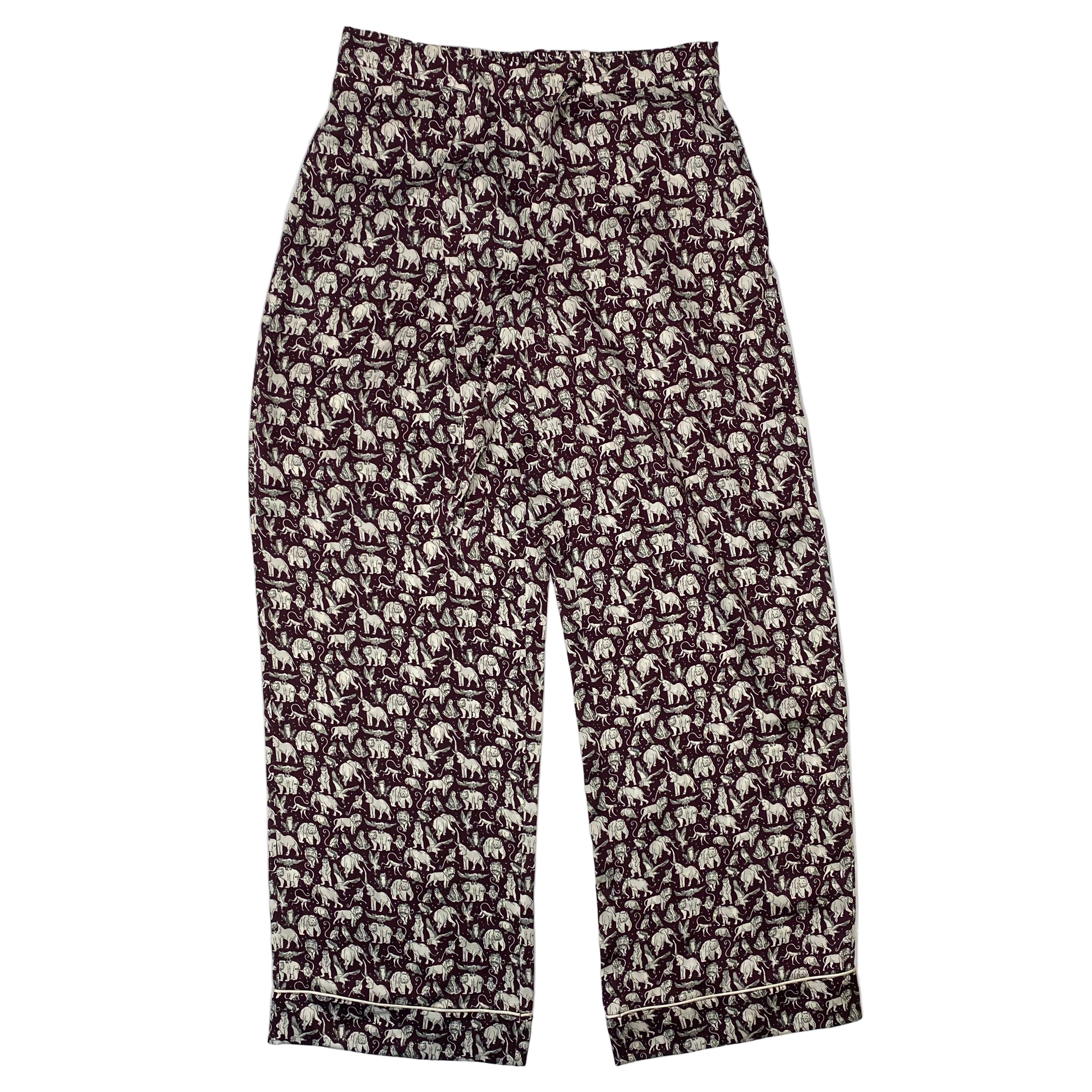 Liberty London £425 Aubergine Animal Print Silk Pyjama Set S