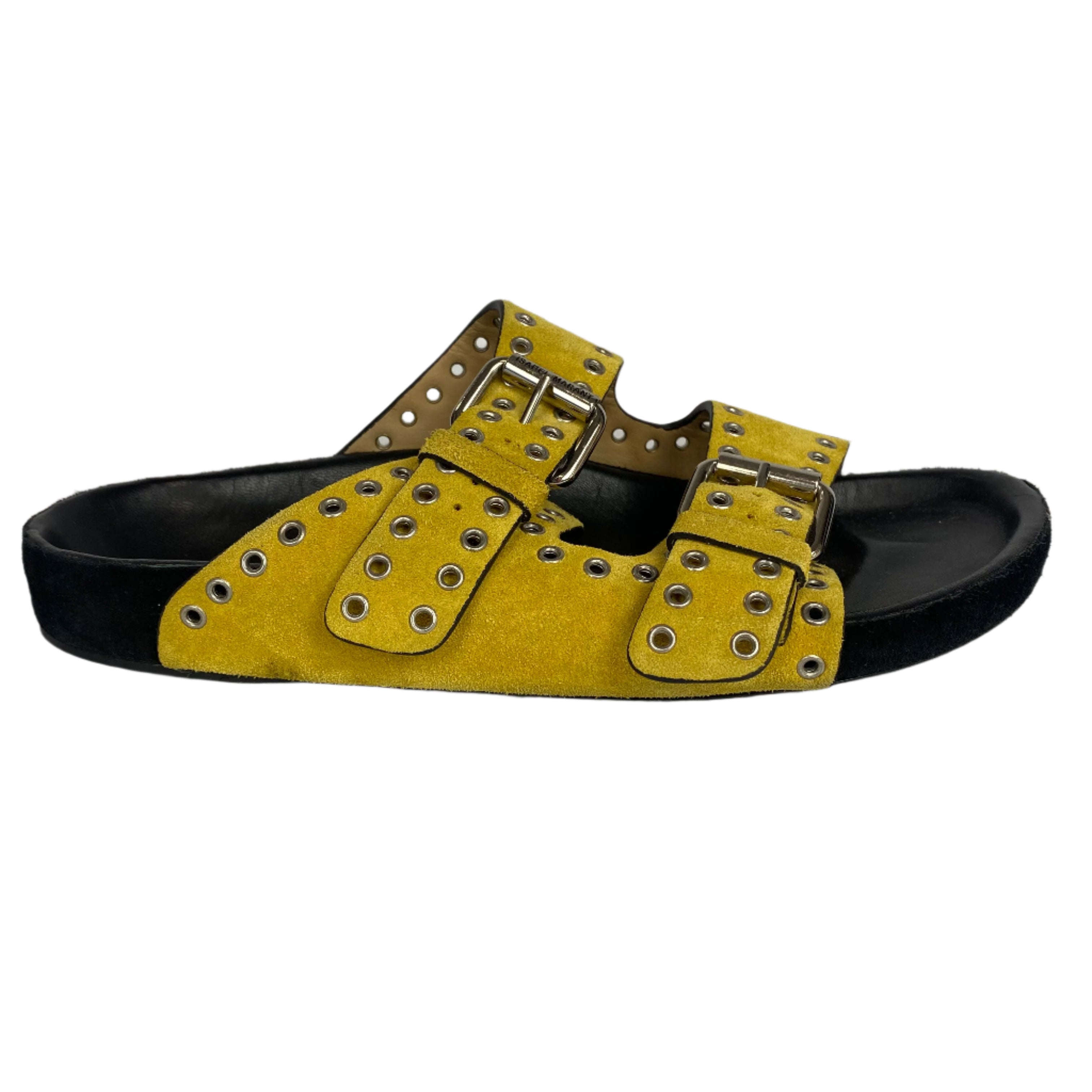 Isabel Marant £420 Llenyo Yellow Suede Sandals 37