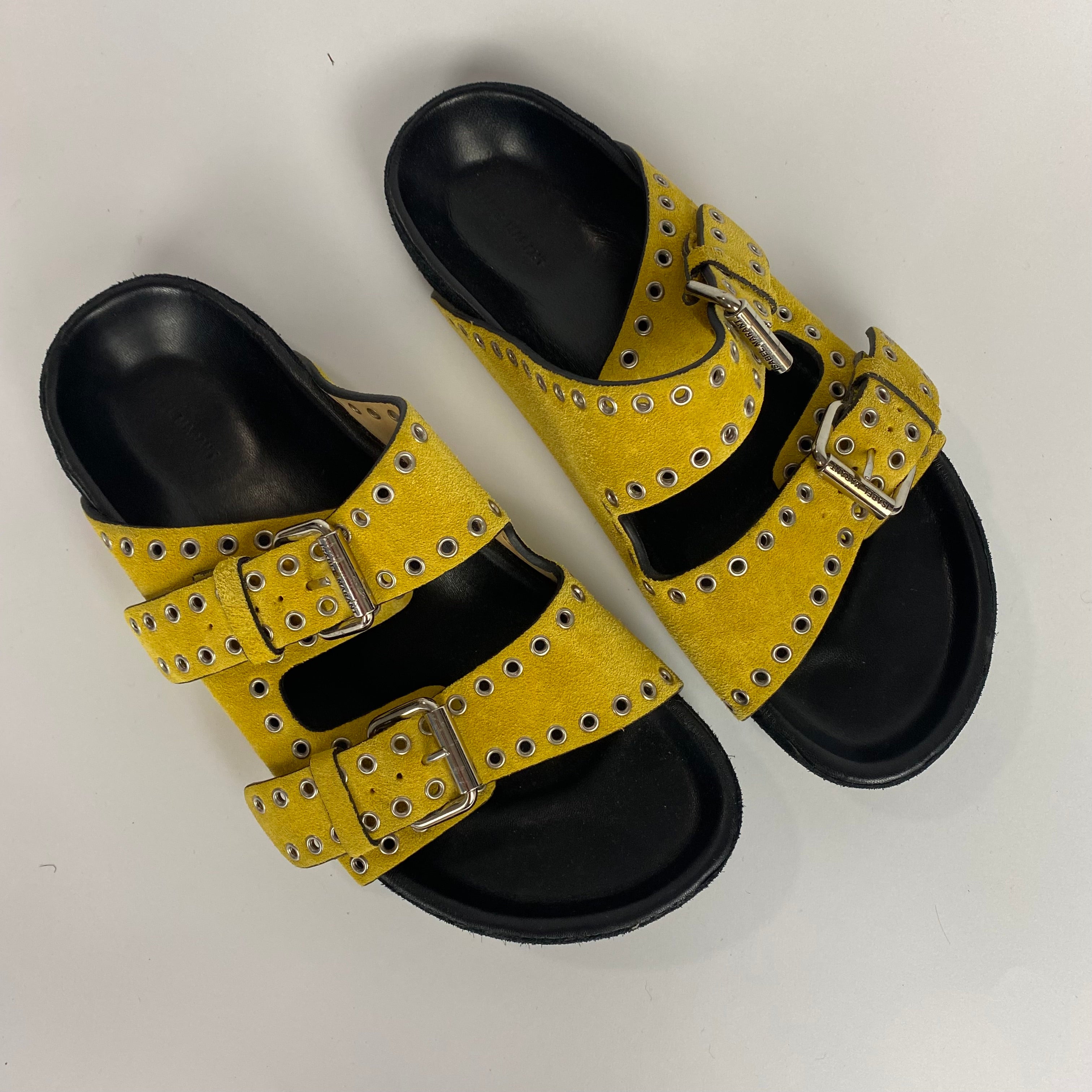 Isabel Marant £420 Llenyo Yellow Suede Sandals 37