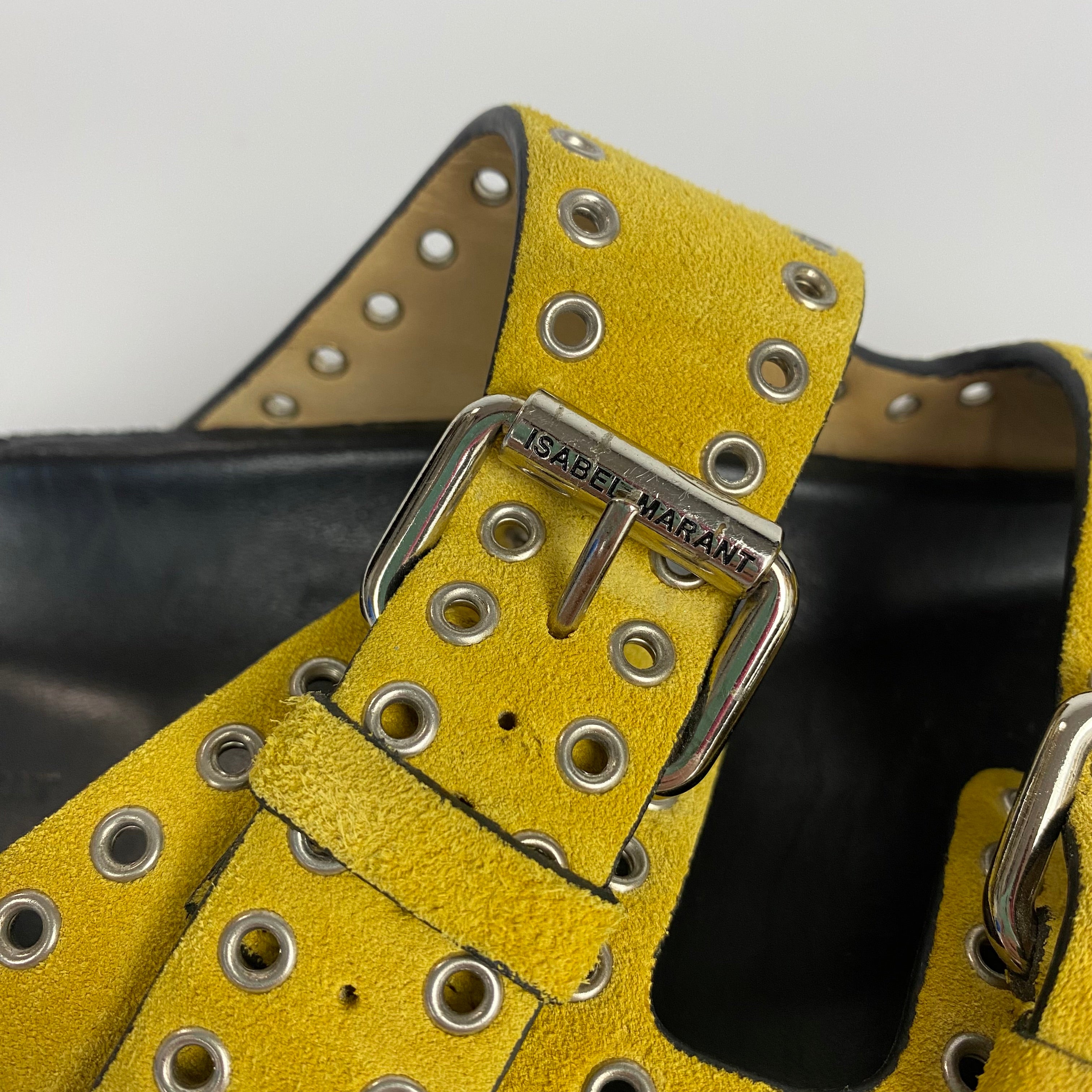 Isabel Marant £420 Llenyo Yellow Suede Sandals 37