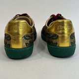 Gucci £405 Gold Jacquard Embroidered Ace Sneakers 38