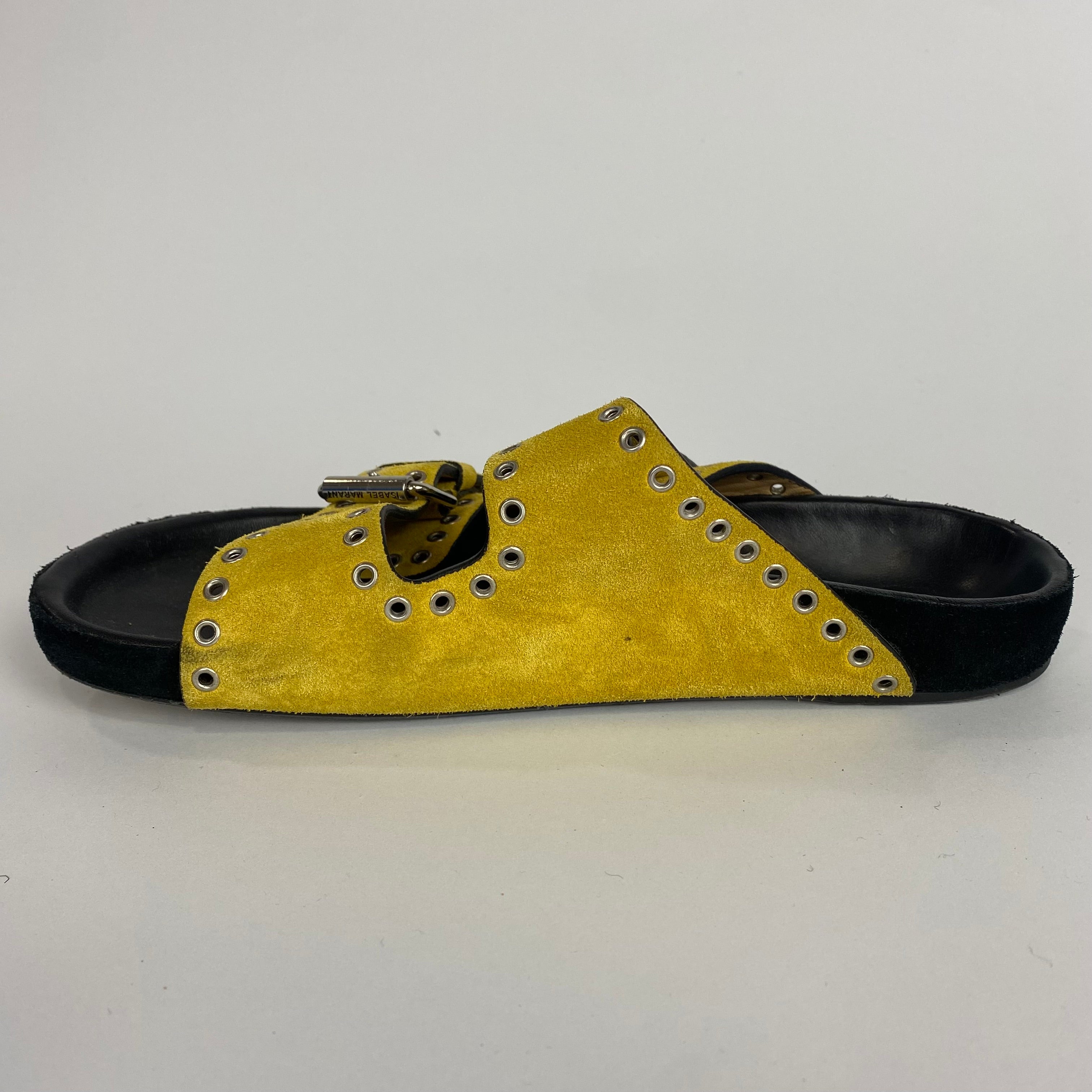 Isabel Marant £420 Llenyo Yellow Suede Sandals 37