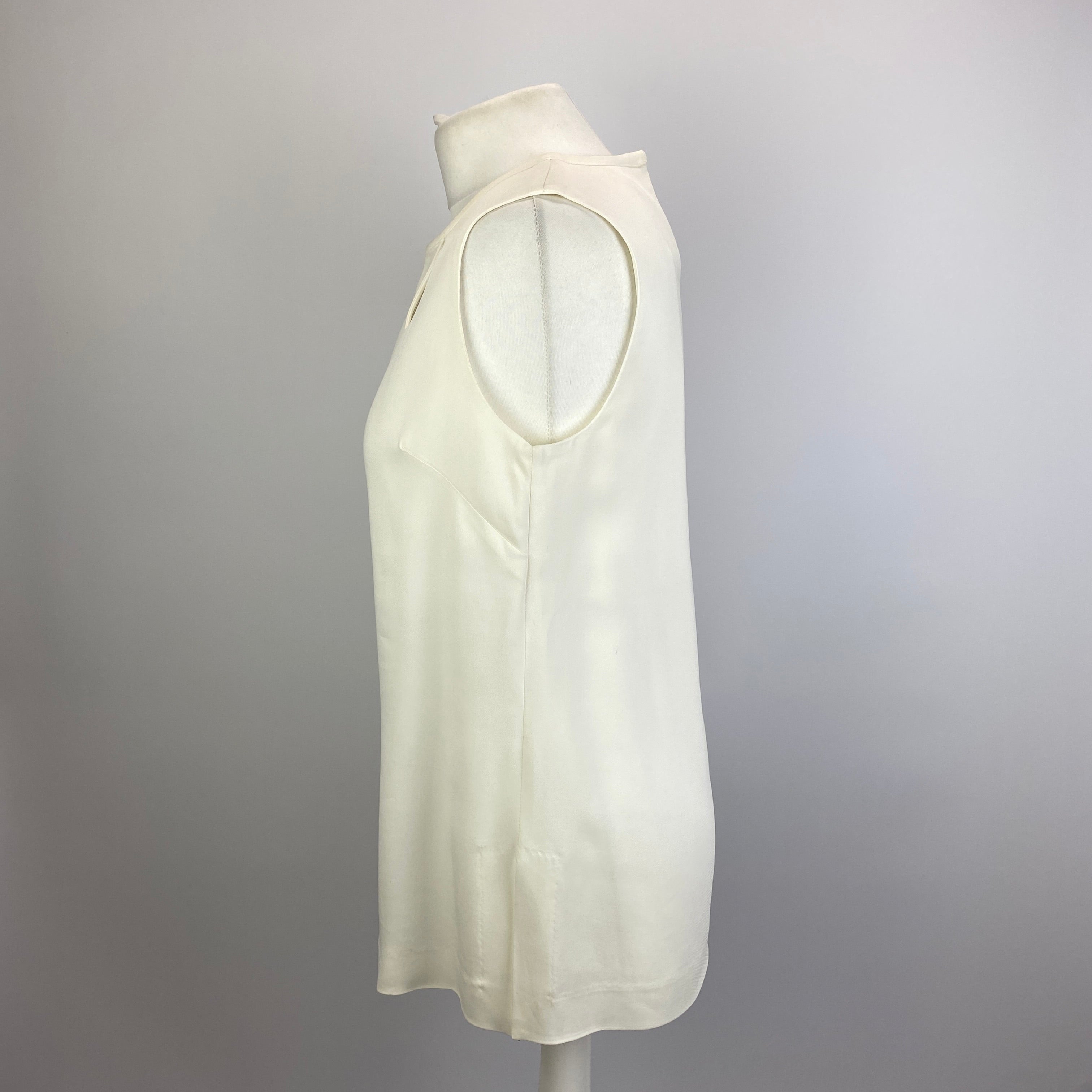 P.A.R.O.S.H. £300 Cream Crepe Cutaway Shell Top S