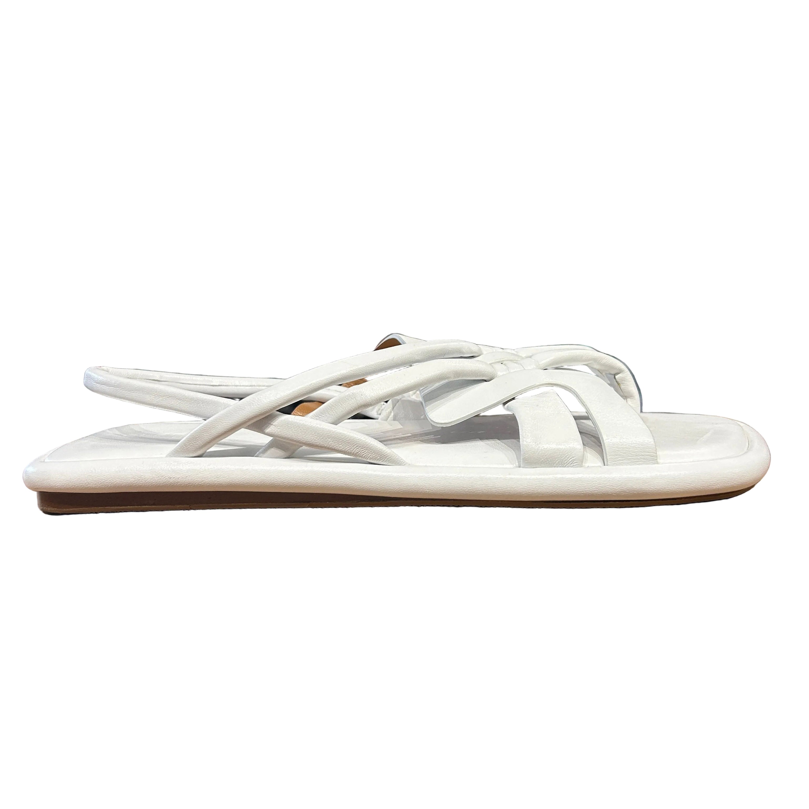 Clergerie New White Leather Slingback Sandals 40.5