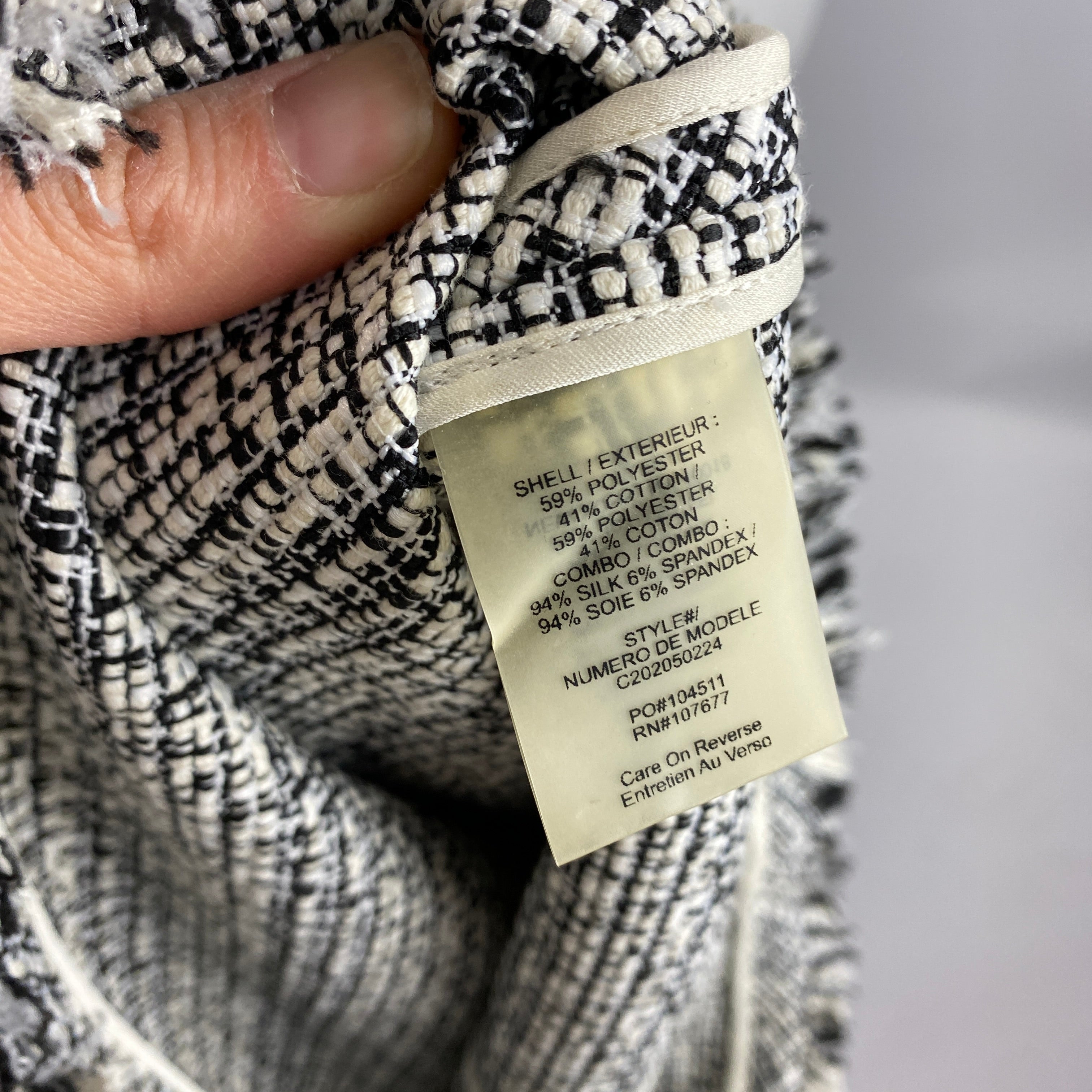 Alice & Olivia New Monochrome Weave Top S