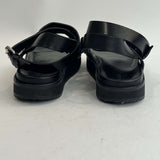 Isabel Marant Black Leather Flatbed Sandals 39