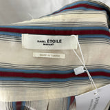 Isabel Marant Etoile Collarless Red and Blue Striped Shirt XS/S