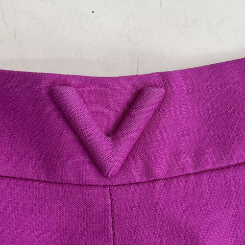 Valentino £880 Magenta Silk & Wool Blend Shorts M