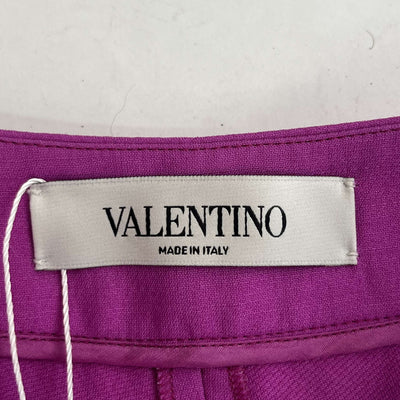 Valentino £880 Magenta Silk & Wool Blend Shorts M