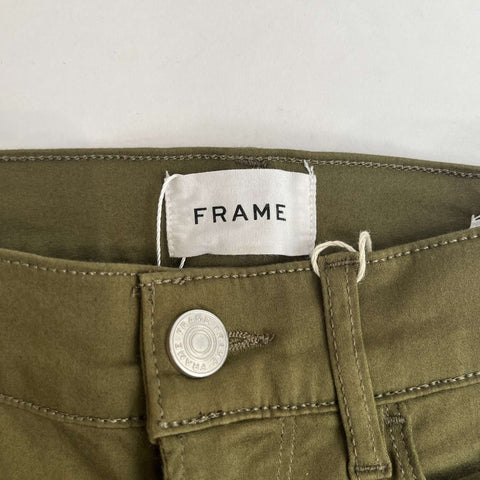 Frame £270 Olive Le Palazzo Wide Leg Trousers 25