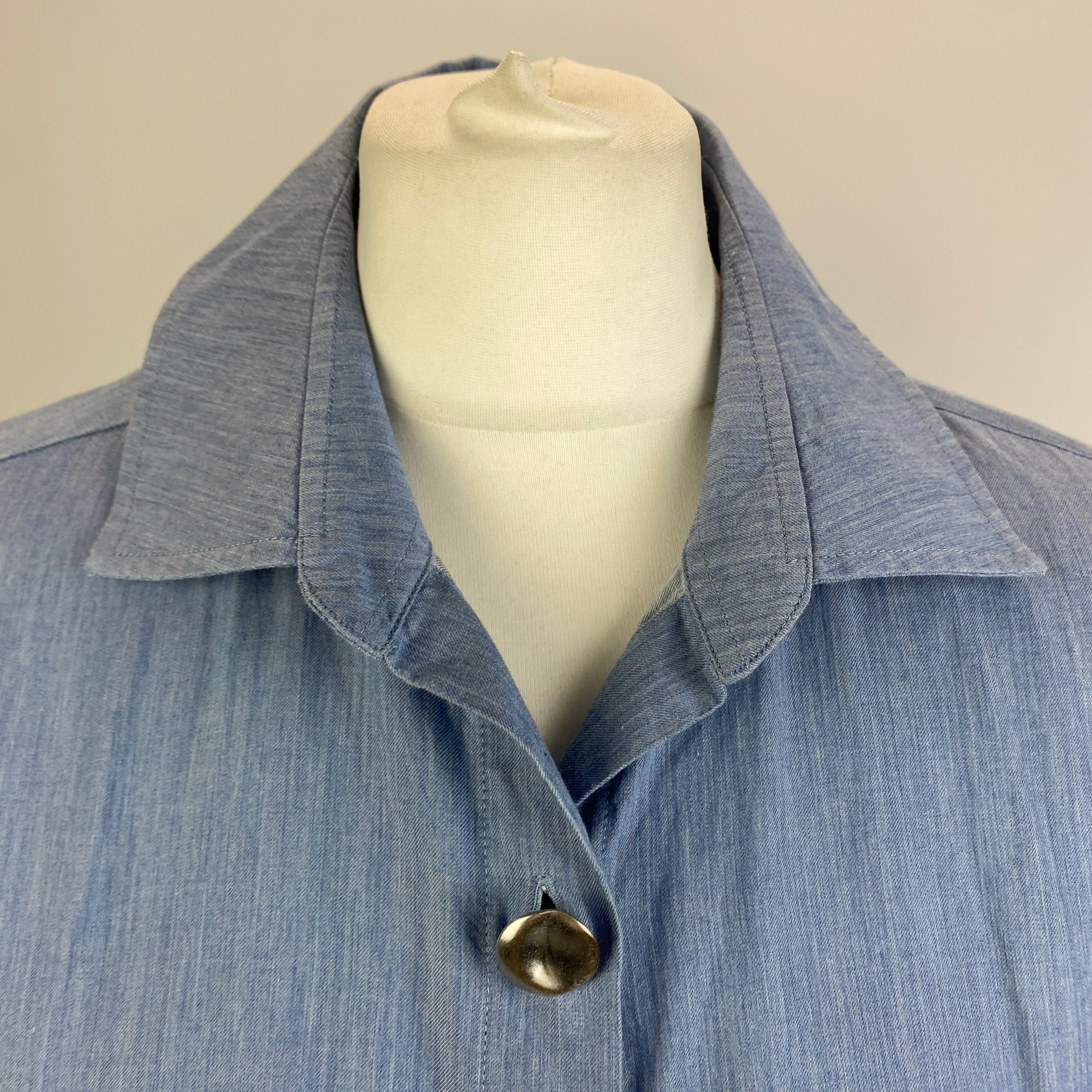 Palmer Harding New Pale Blue Chambray Cotton Shirtdress M