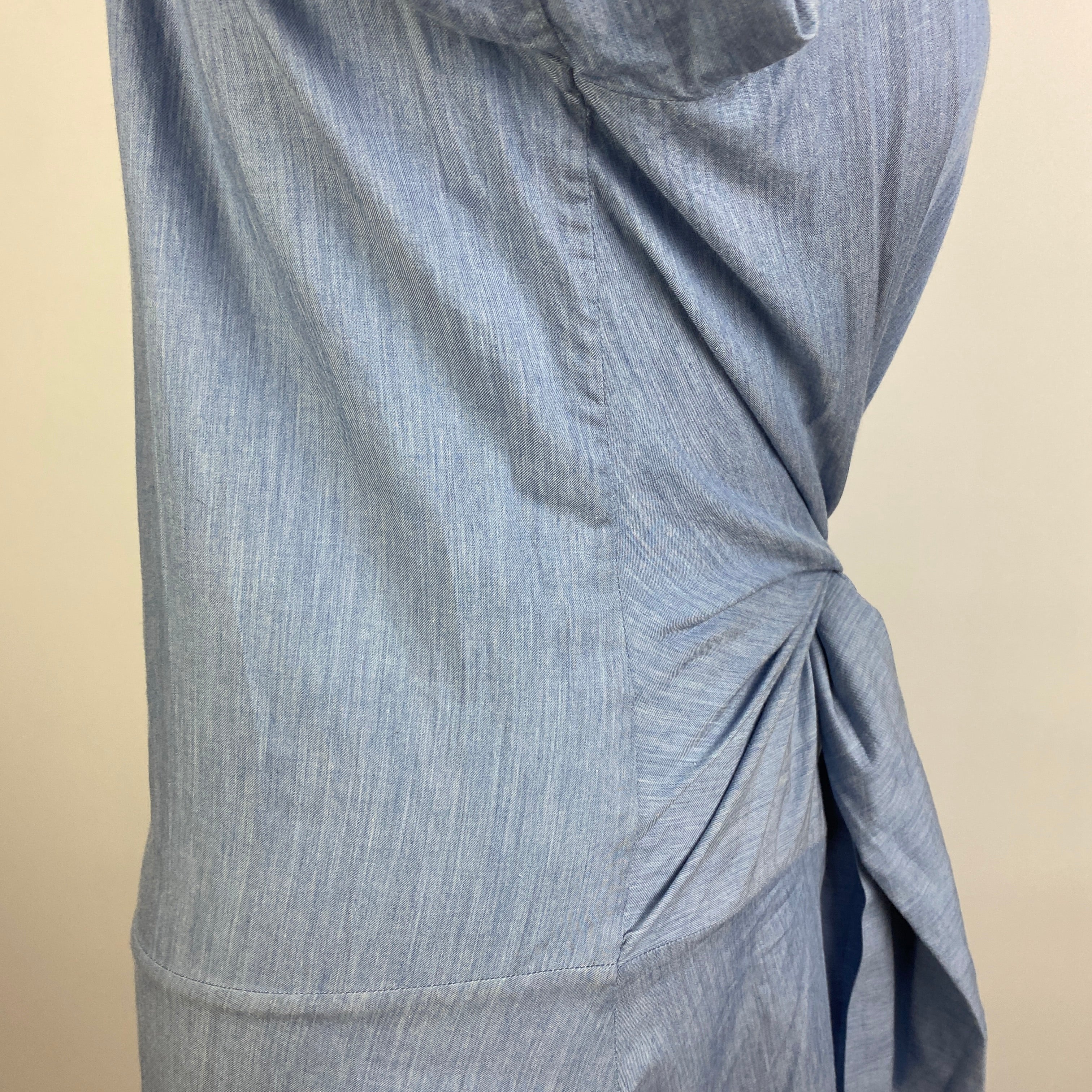 Palmer Harding New Pale Blue Chambray Cotton Shirtdress M