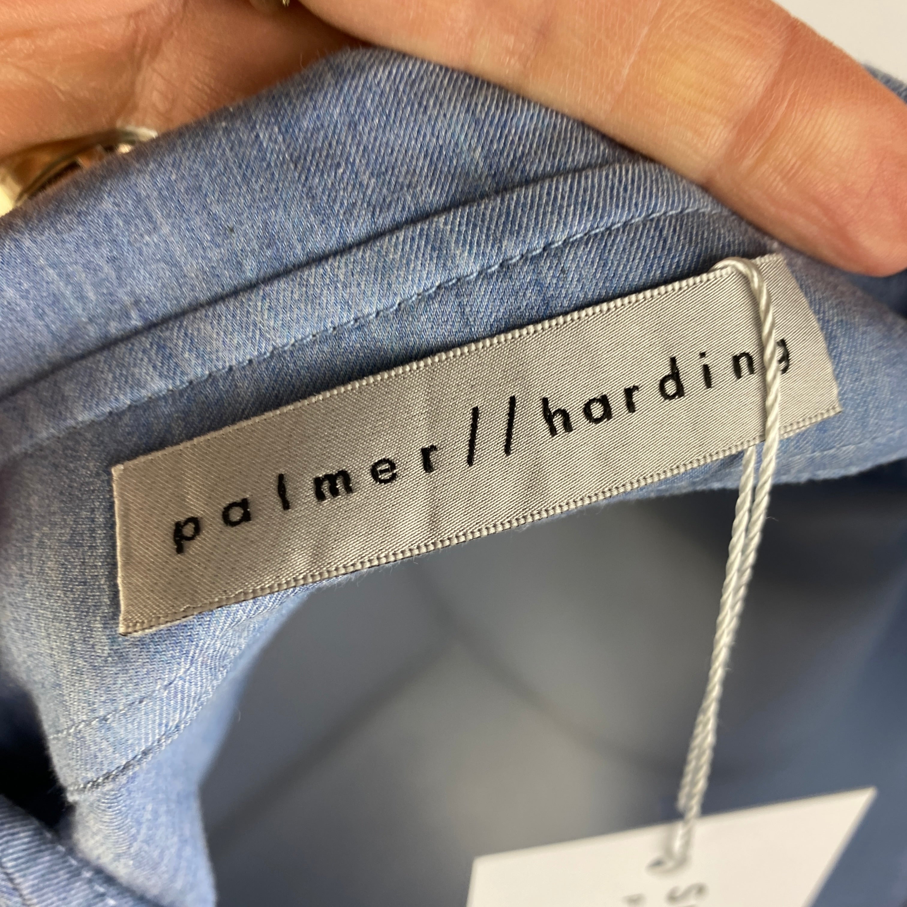 Palmer Harding New Pale Blue Chambray Cotton Shirtdress M