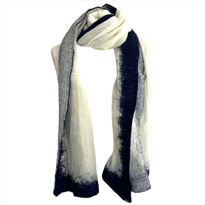 Hut Up Cream & Navy Felted Scarf