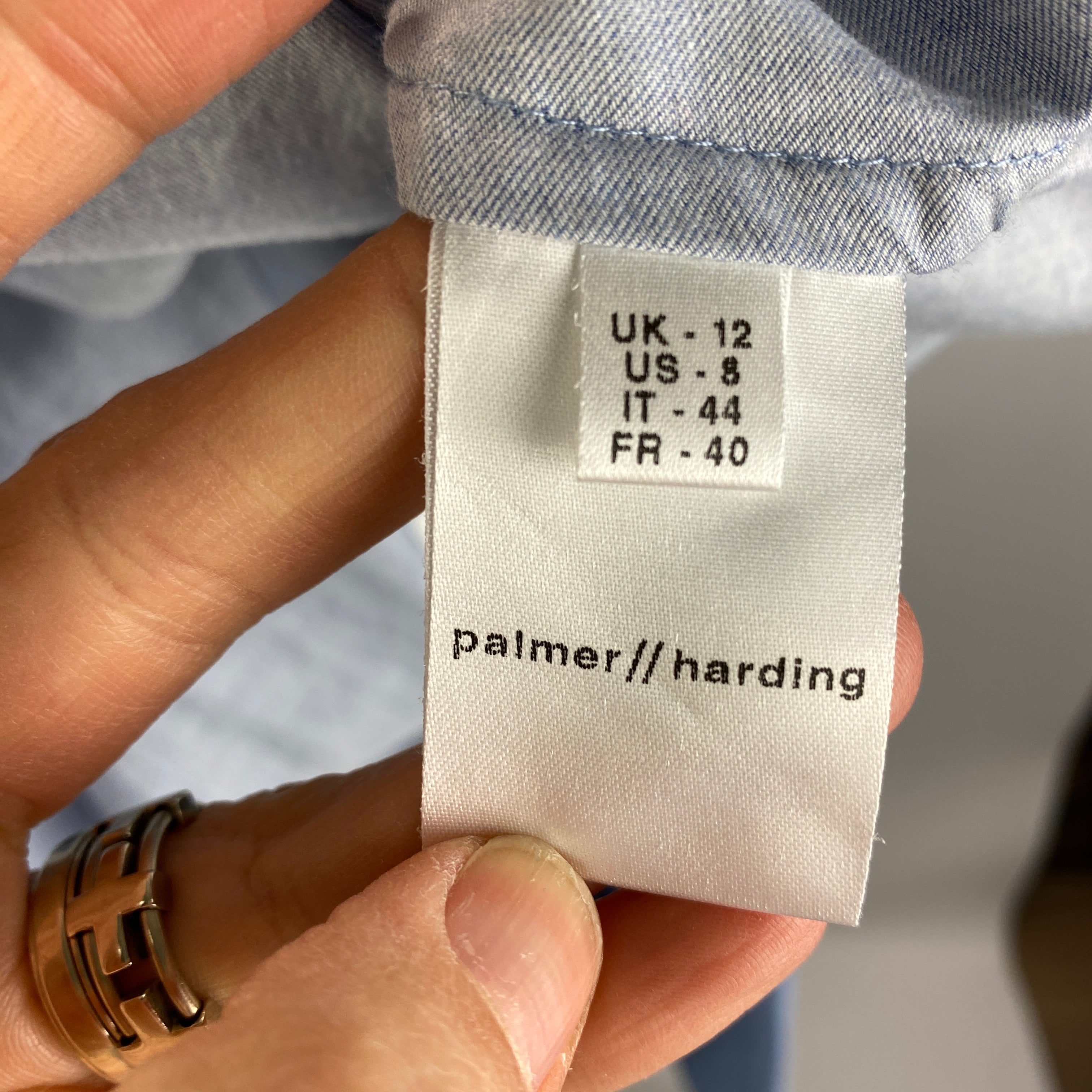 Palmer Harding New Pale Blue Chambray Cotton Shirtdress M