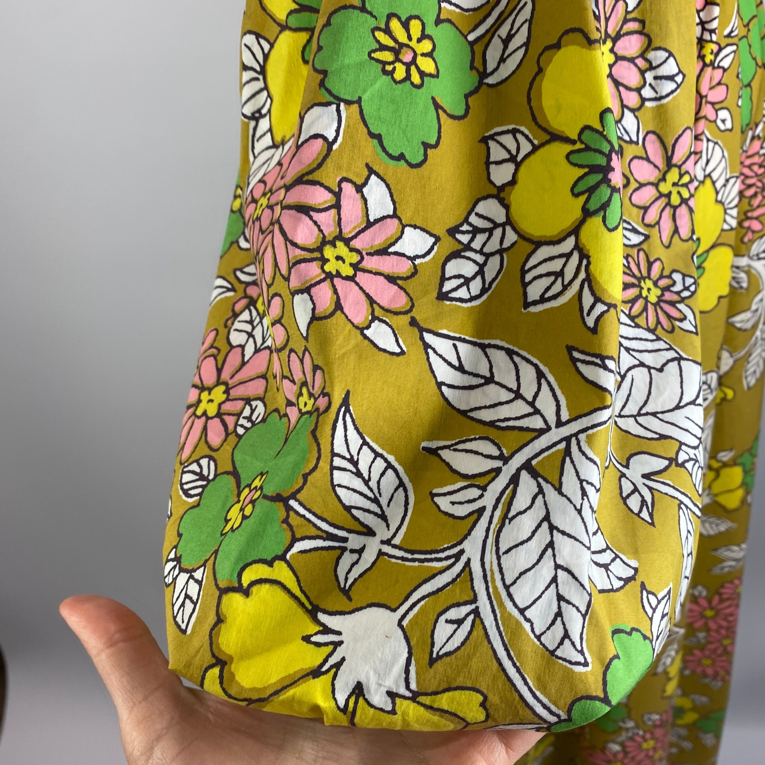 Tory Burch Mustard Floral Belted Midi Dress M