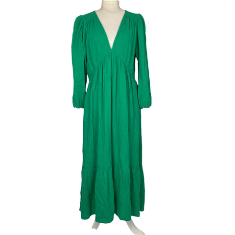 Xirena £312 Emerald Cheesecloth Tiered Maxi Dress M