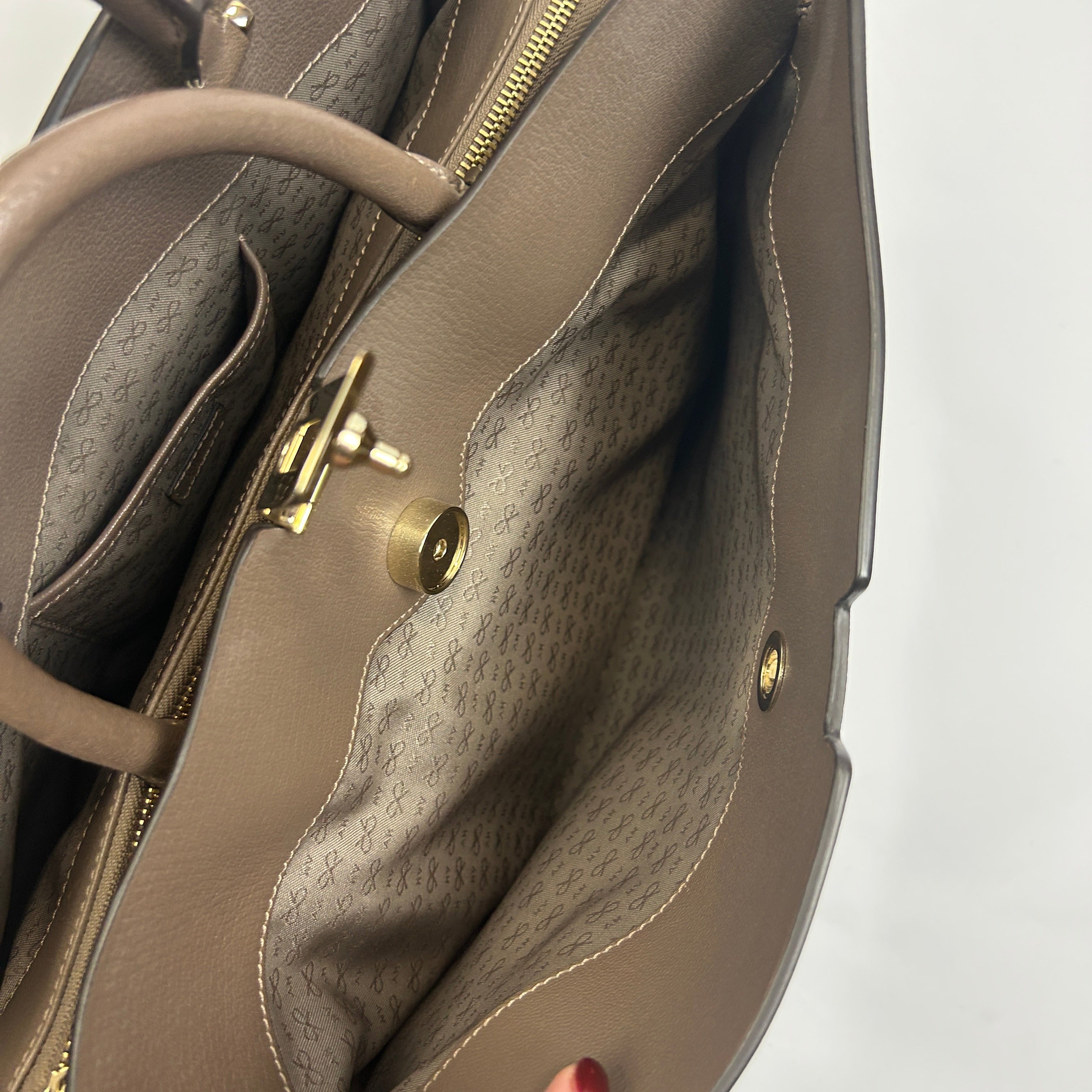 Anya Hindmarch Taupe & Cocoa Calf Albion Tote Bag