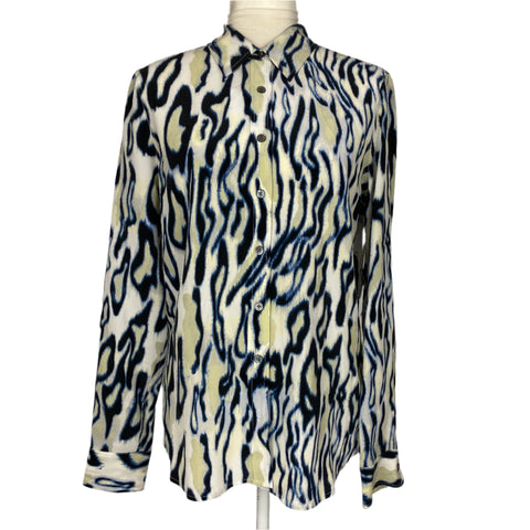 Equipment Femme £297 Abstract Print Silk Shirt M