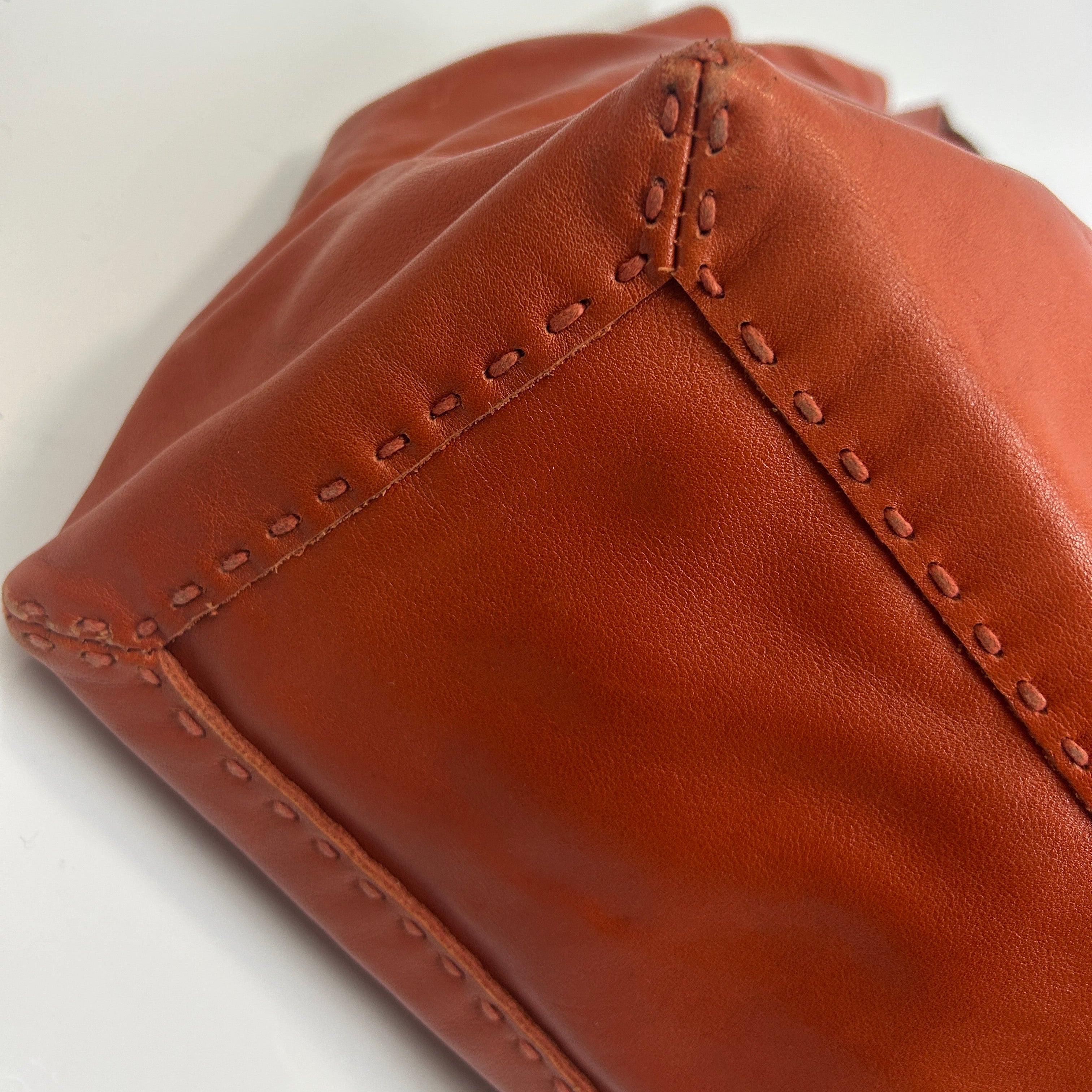 Anya Hindmarch Orange Topstitched Nevis Large Tote Bag