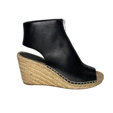 Celine Phoebe Philo Black Zippered Espadrille Wedges 39.5