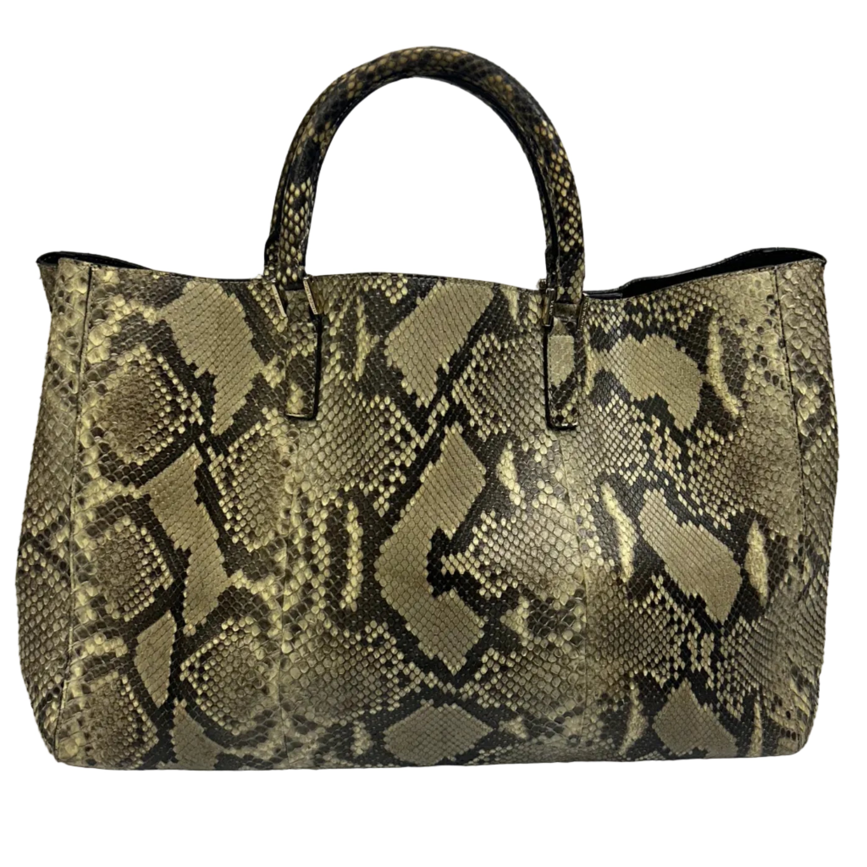 Anya Hindmarch Cream Maxi Python Tote Bag